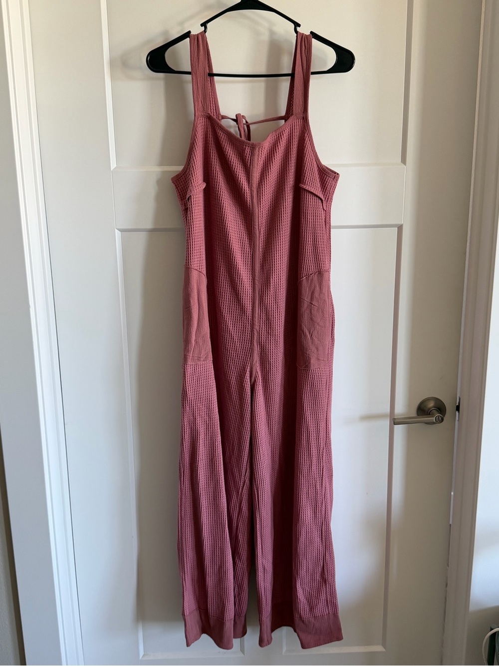 Amazon Dusty Rose Waffle Knit Wide-Leg Jumpsuit
